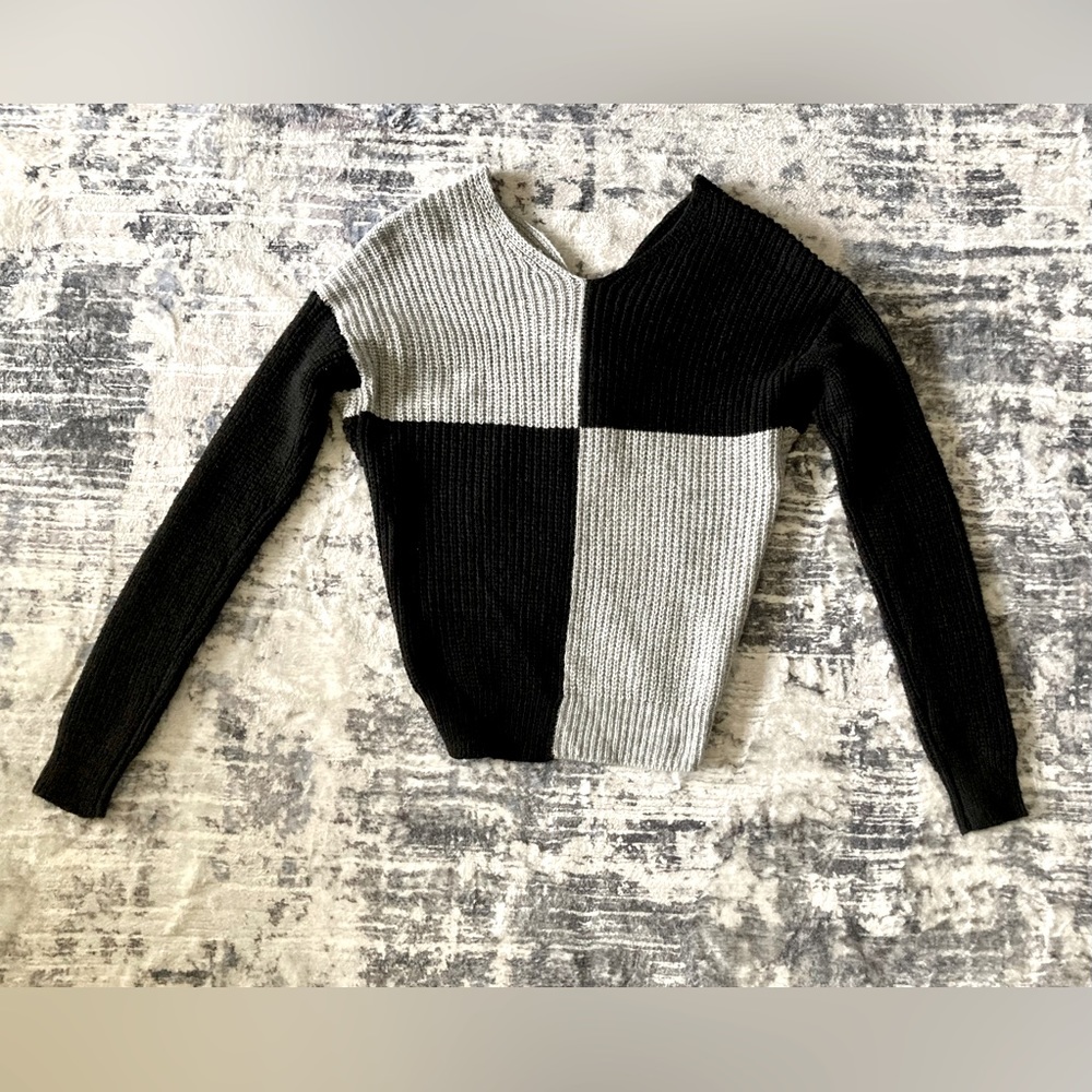 Women's Criss Cross V-Neck Sweaters Long Sleeve Wrap Front Pullover Size 3-5 - Picture 1 of 8